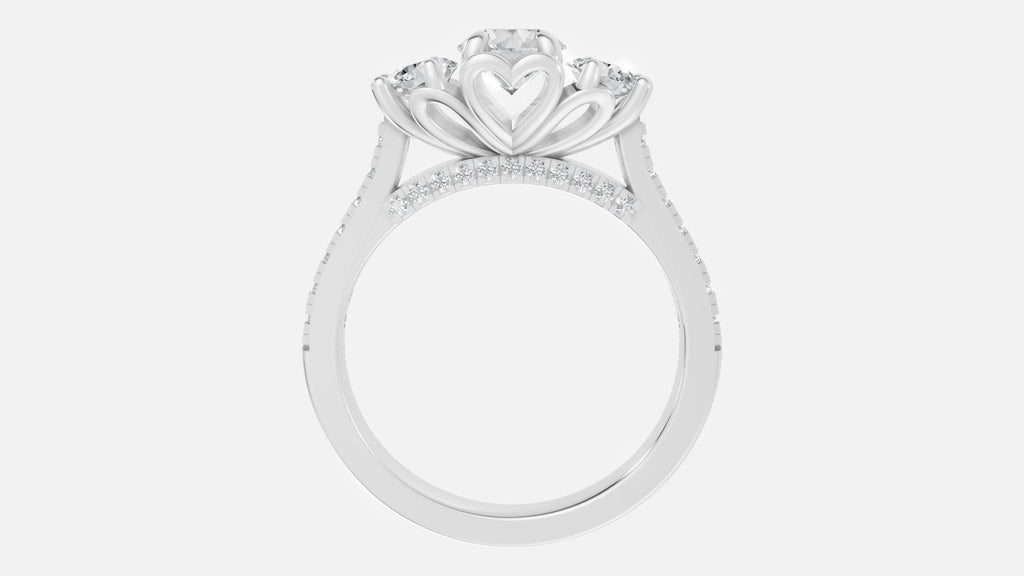 Sterling Silver Diamond Engagement Ring Round VVS CVD