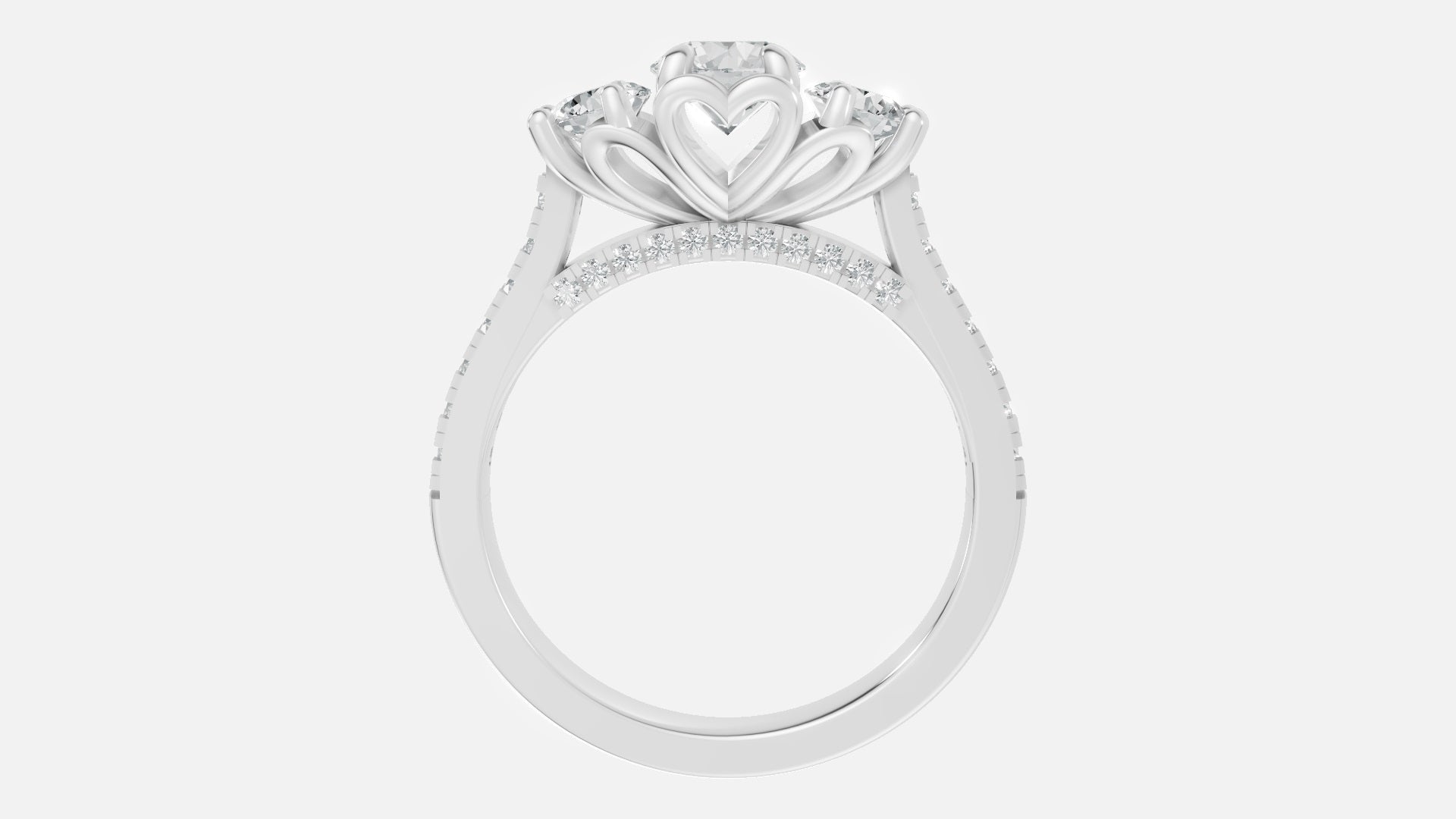 Sterling Silver Diamond Engagement Ring Round VVS CVD