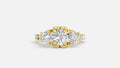 18K Gold Diamond Engagement Ring VVS CVD Round Cut