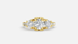 18K Gold Diamond Engagement Ring VVS CVD Round Cut