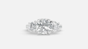 Sterling Silver Diamond Engagement Ring VVS Lab-Grown Round