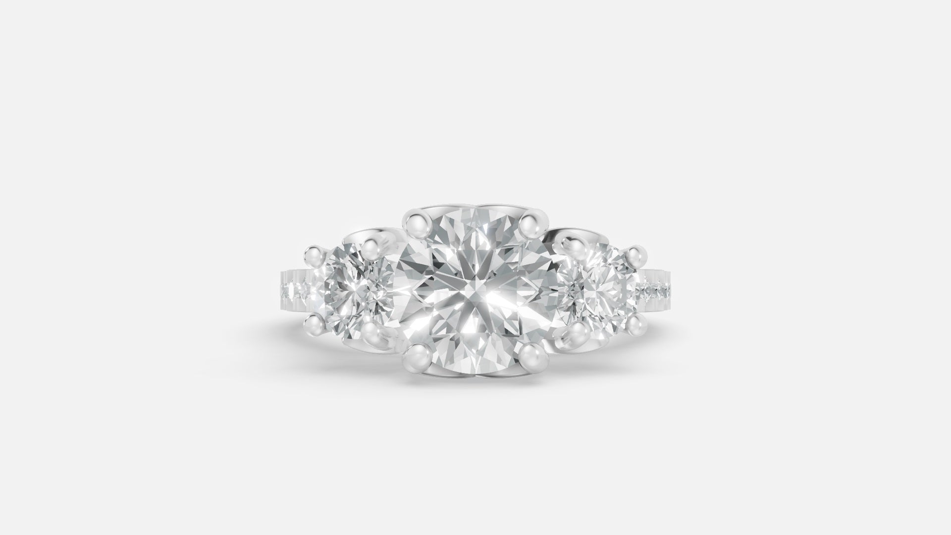 Sterling Silver Diamond Engagement Ring VVS Lab-Grown Round