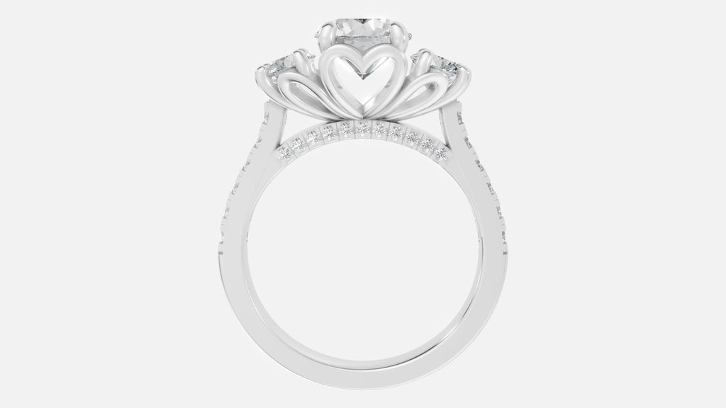 Sterling Silver Diamond Engagement Ring VVS Lab-Grown Round