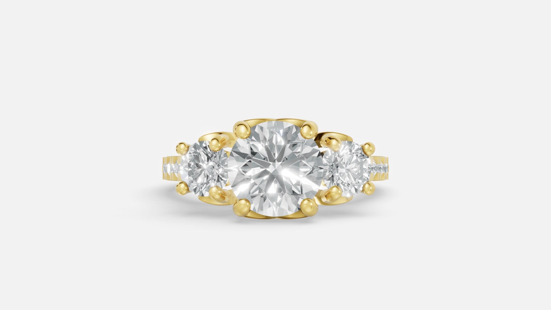 18K Gold Diamond Engagement Ring VVS Lab-Grown Round Cut