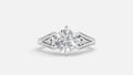 Sterling Silver Diamond Engagement Ring Round VVS CVD