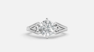 Sterling Silver Diamond Engagement Ring Round VVS CVD