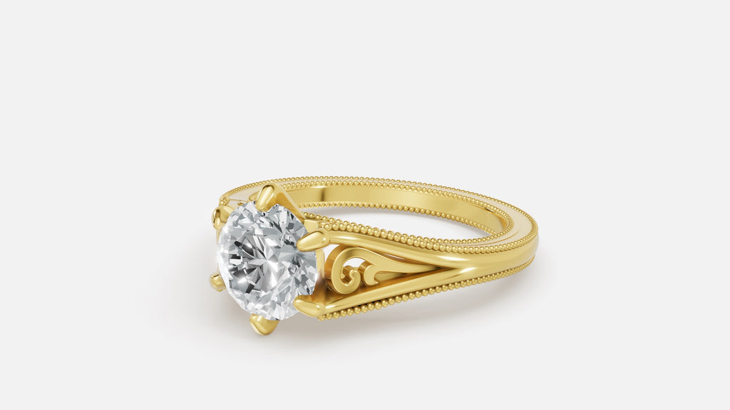 18K Gold CVD Diamond Engagement Ring – VVS Clarity