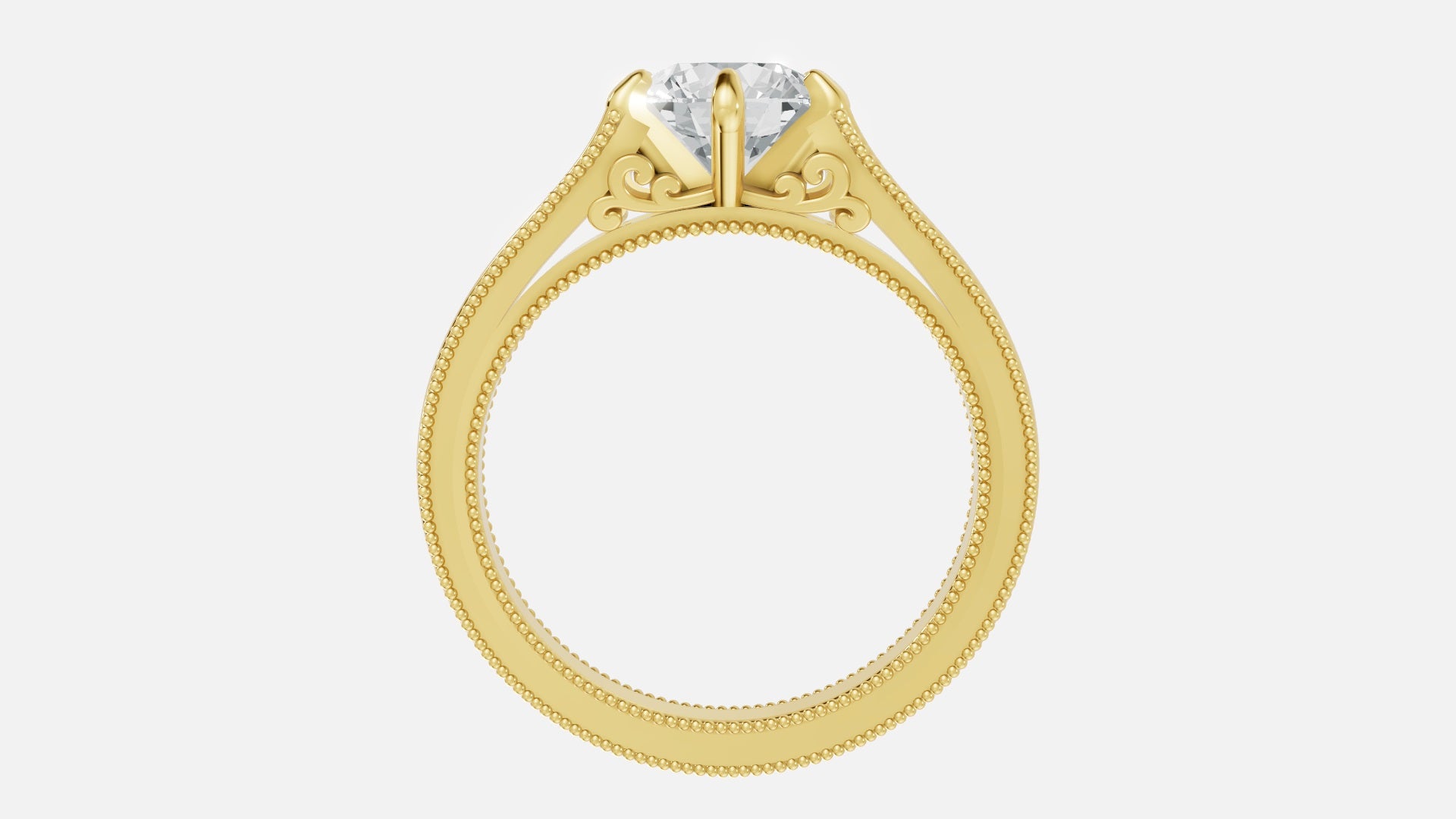 18K Gold CVD Diamond Engagement Ring – VVS Clarity
