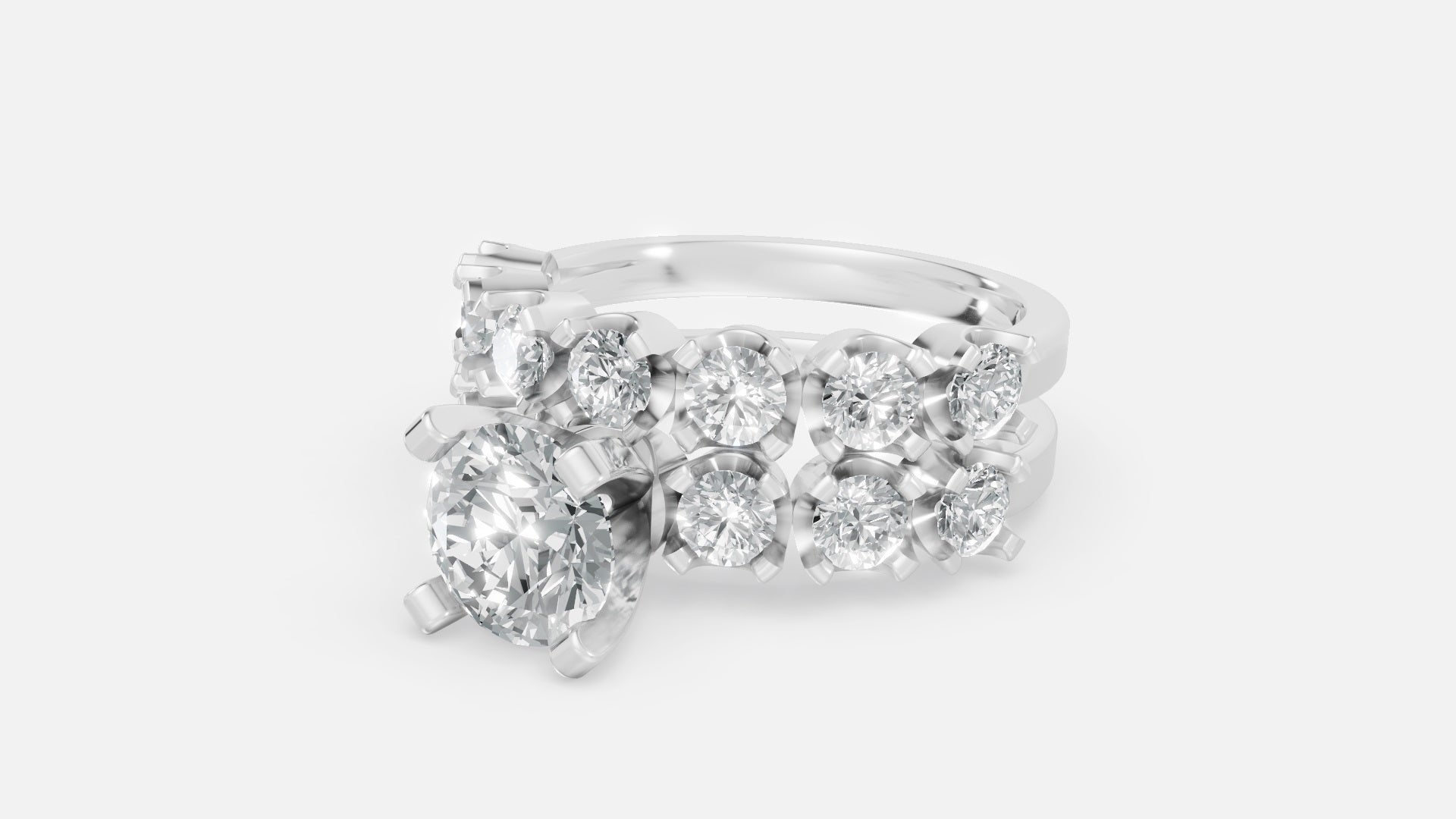 925 Silver VVS Diamond Engagement Ring (EFG, CVD Certified)