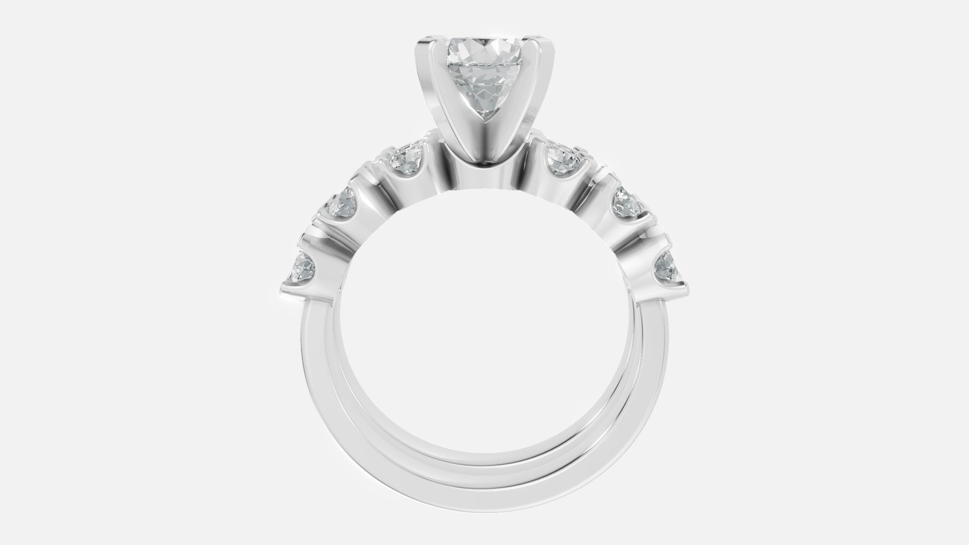925 Silver VVS Diamond Engagement Ring (EFG, CVD Certified)