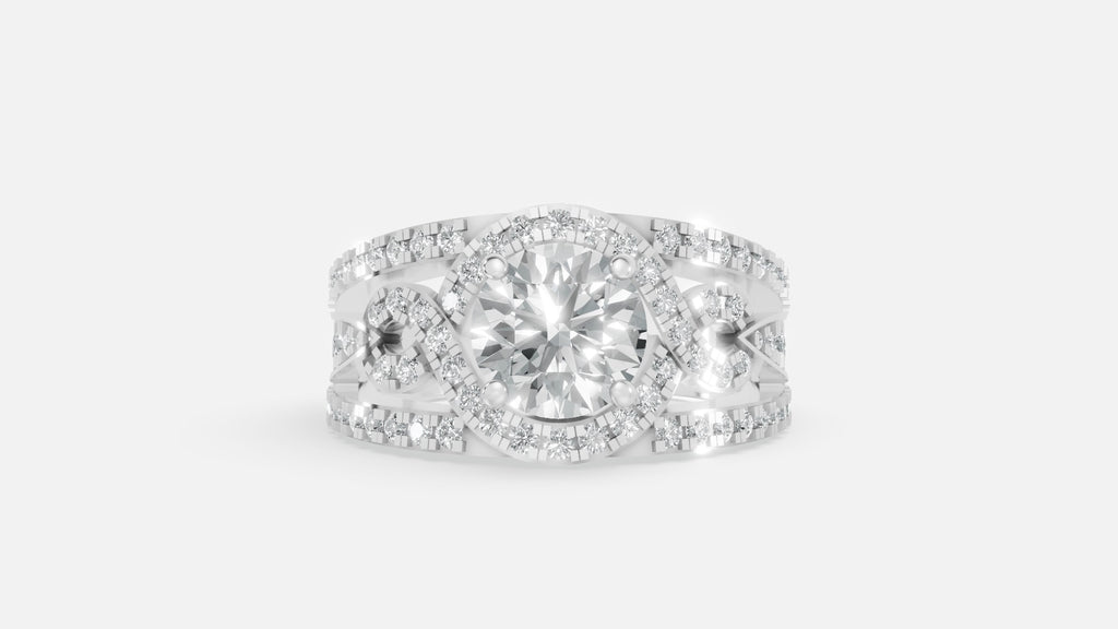 Sterling Silver CVD Diamond Engagement Ring VVS EF