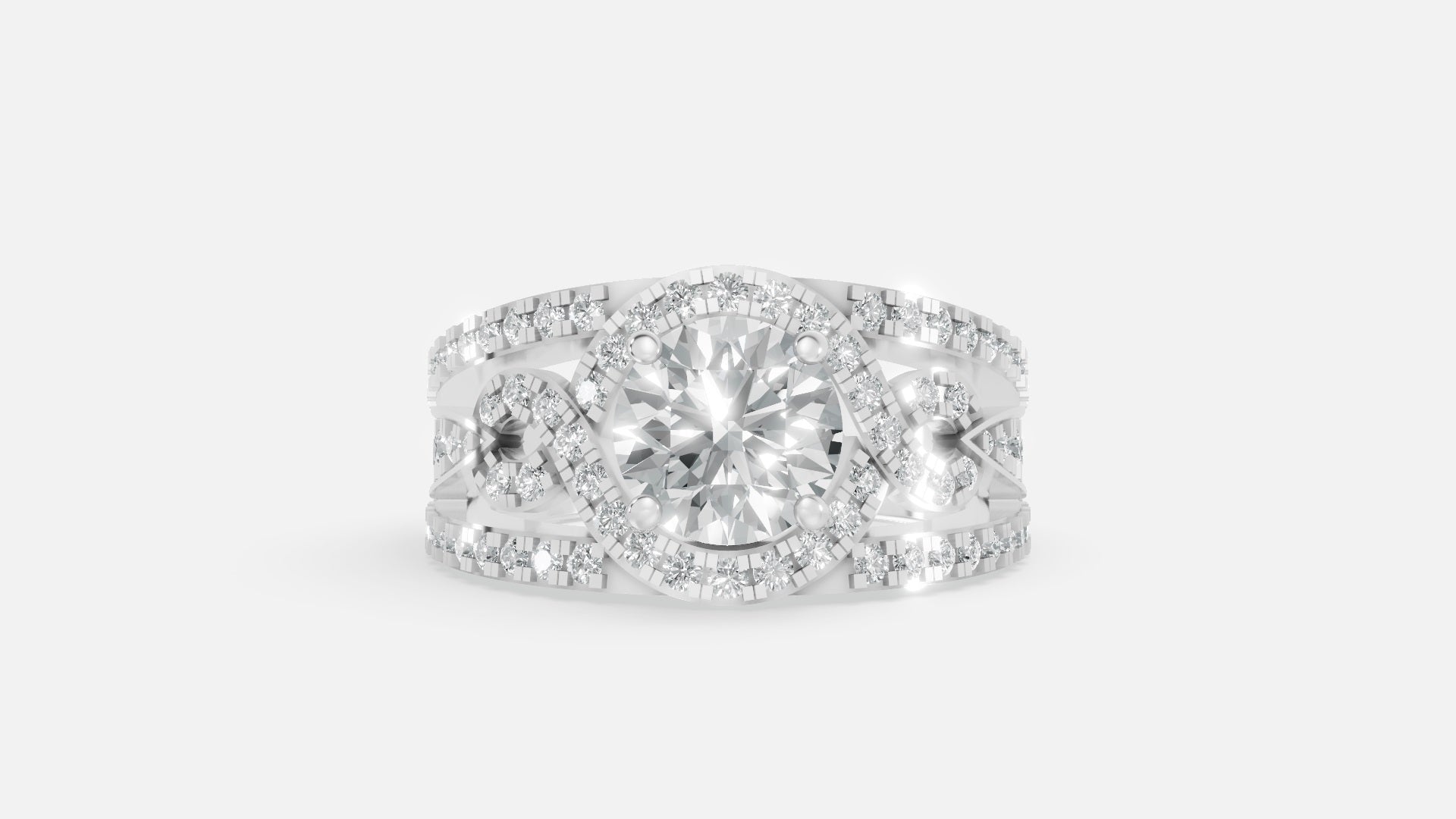 Sterling Silver CVD Diamond Engagement Ring VVS EF