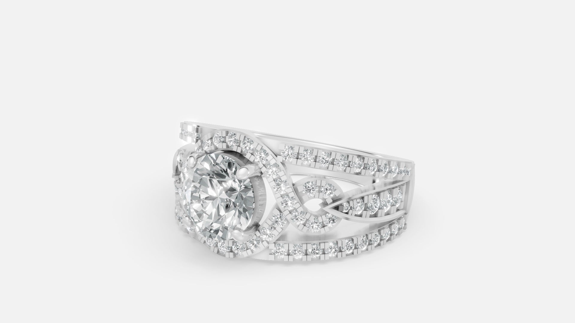 Sterling Silver CVD Diamond Engagement Ring VVS EF