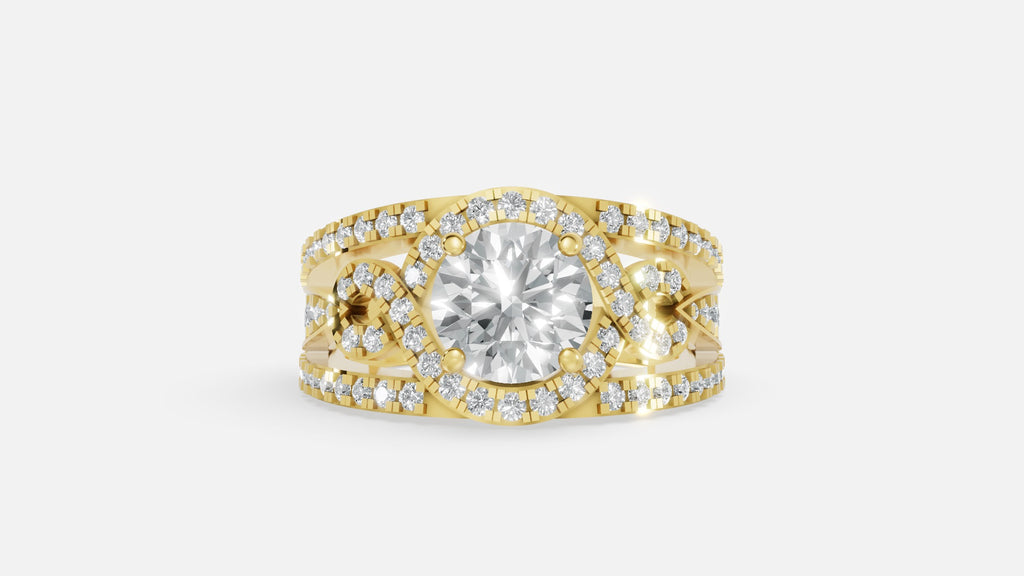 18K Gold CVD Diamond Engagement Ring VVS EF 6.54g