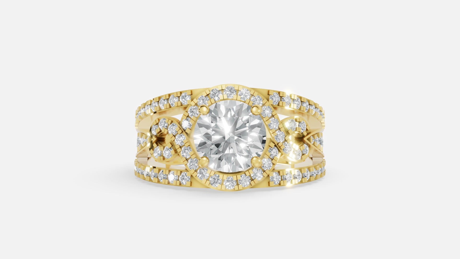 18K Gold CVD Diamond Engagement Ring VVS EF 6.54g