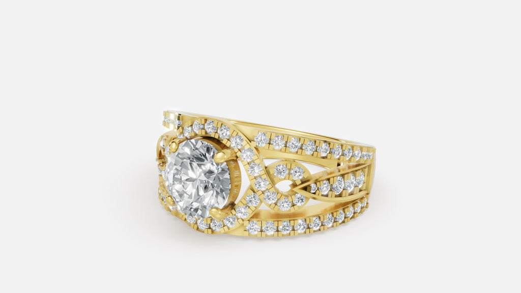 18K Gold CVD Diamond Engagement Ring VVS EF 6.54g