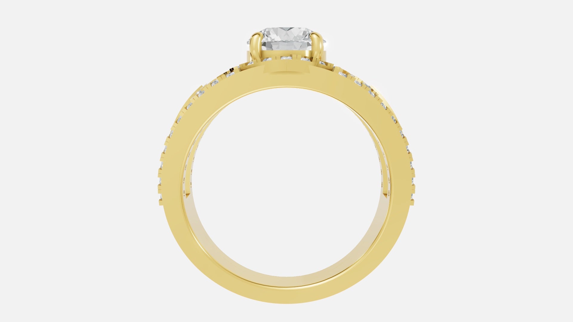 18K Gold CVD Diamond Engagement Ring VVS EF 6.54g