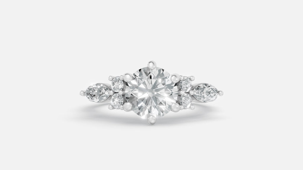 925 Silver 7-Stone CVD Diamond Ring – VVS Clarity Band