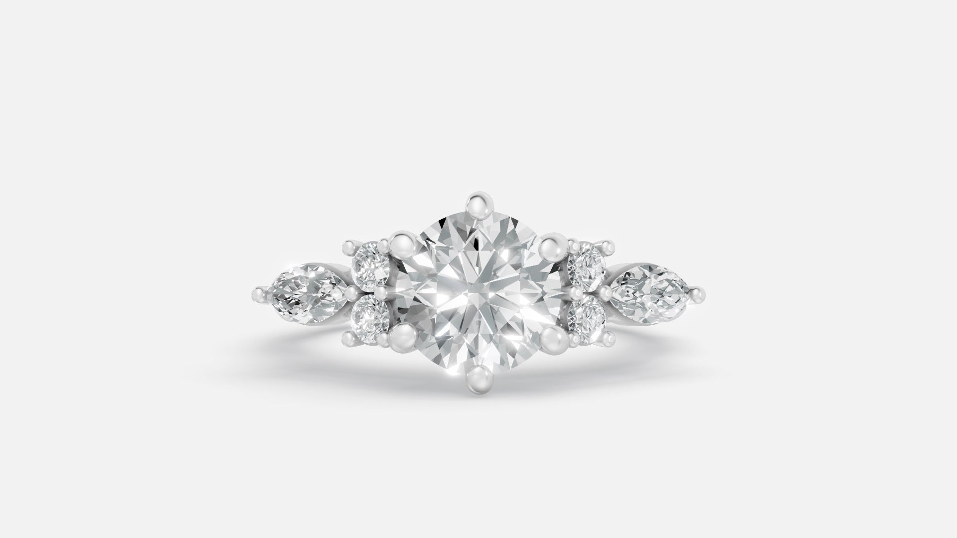 925 Silver 7-Stone CVD Diamond Ring – VVS Clarity Band