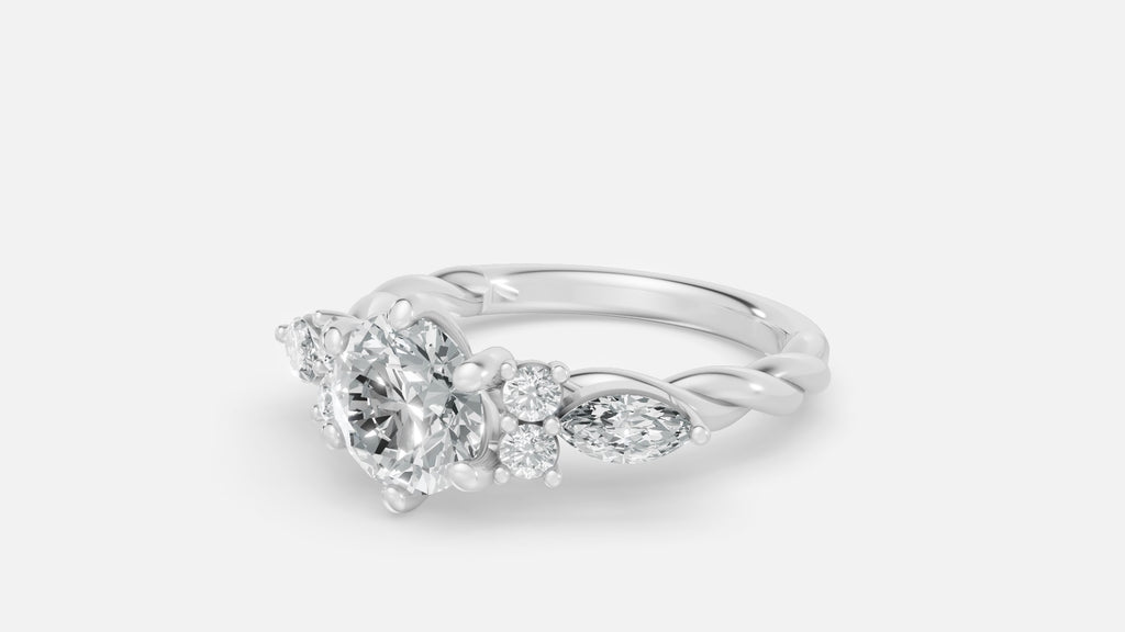 925 Silver 7-Stone CVD Diamond Ring – VVS Clarity Band