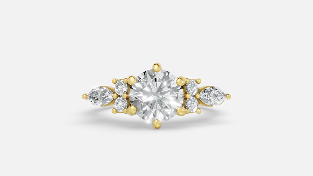 18K Gold 7-Stone CVD Diamond Ring – VVS Clarity Luxury Band