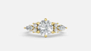 18K Gold 7-Stone CVD Diamond Ring – VVS Clarity Luxury Band