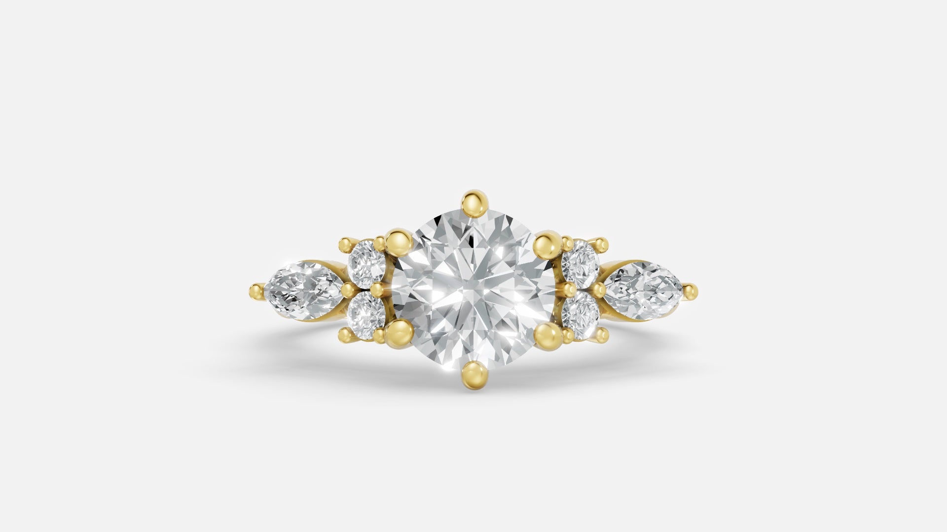 18K Gold 7-Stone CVD Diamond Ring – VVS Clarity Luxury Band