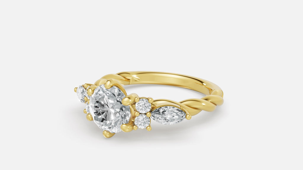 18K Gold 7-Stone CVD Diamond Ring – VVS Clarity Luxury Band
