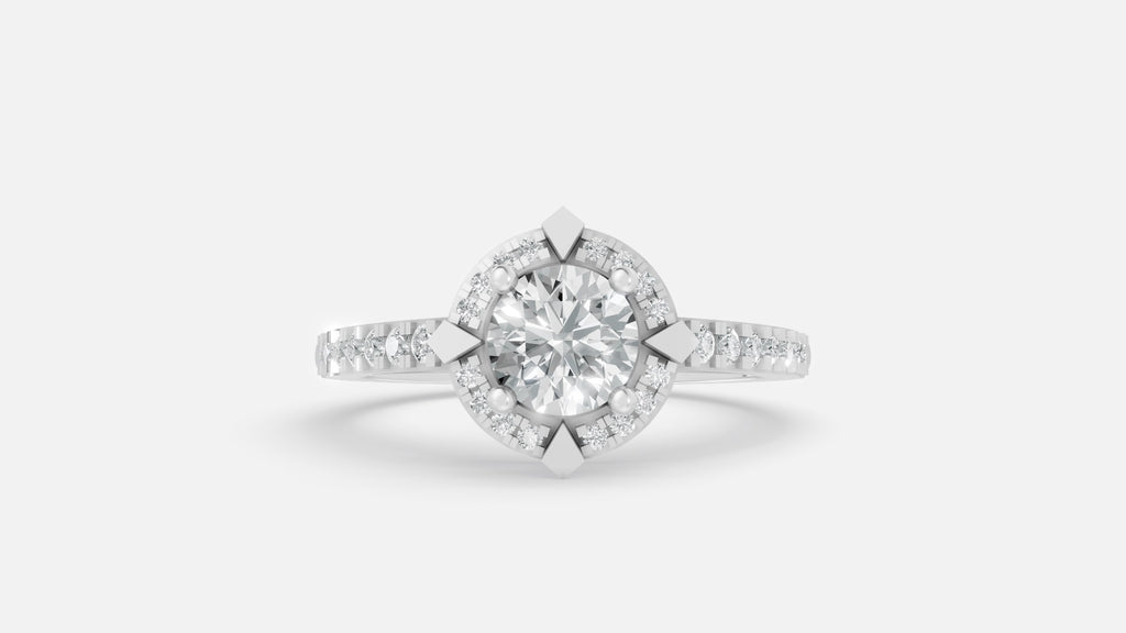 925 Silver CVD Diamond Engagement Ring VVS (0.724 Ct)
