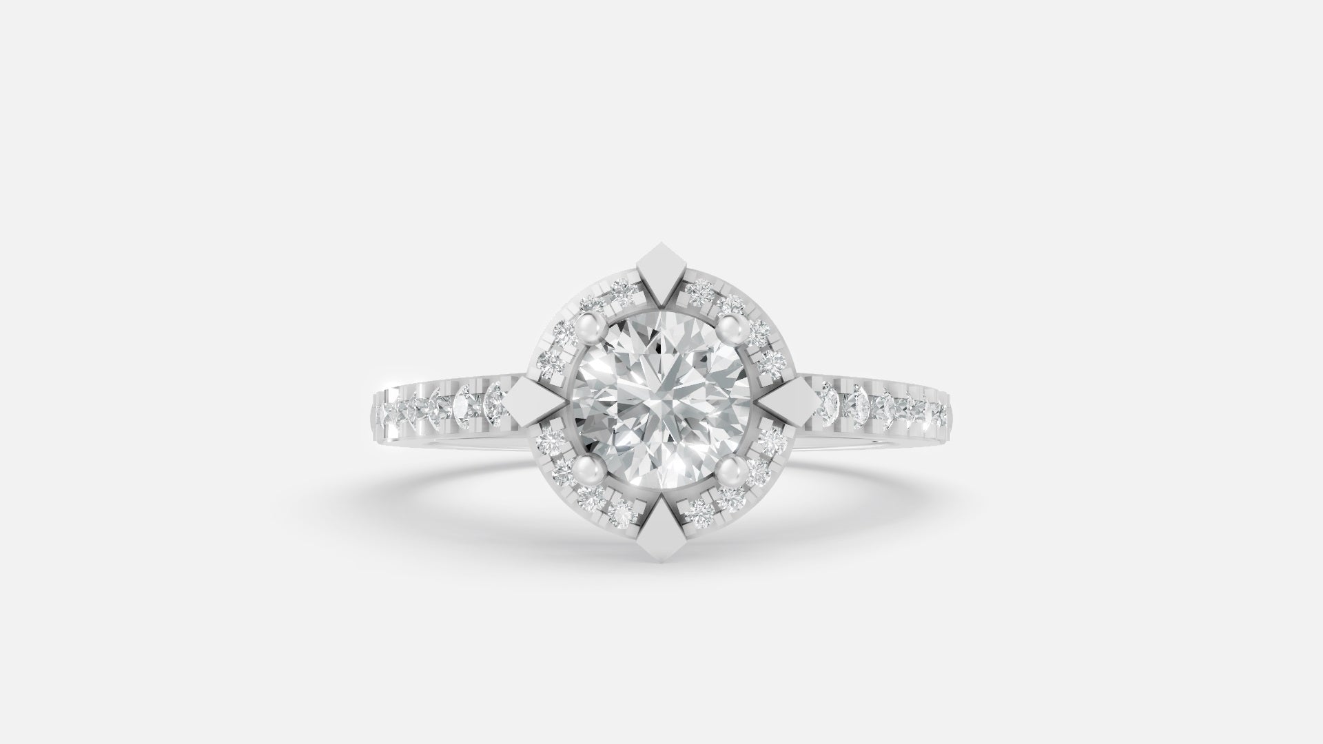 925 Silver CVD Diamond Engagement Ring VVS (0.724 Ct)