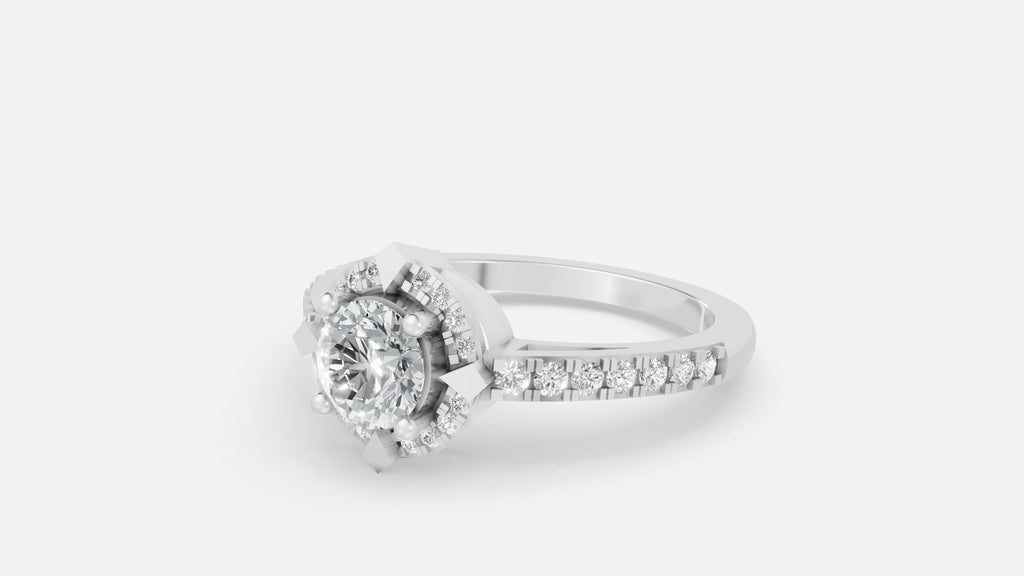 925 Silver CVD Diamond Engagement Ring VVS (0.724 Ct)
