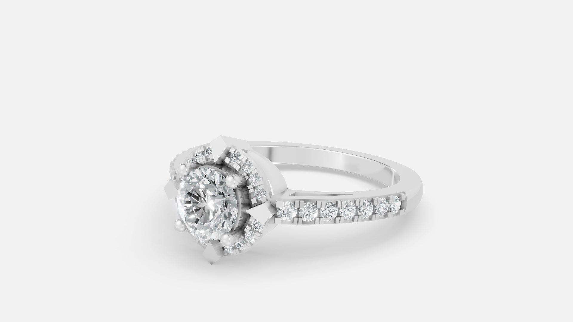 925 Silver CVD Diamond Engagement Ring VVS (0.724 Ct)