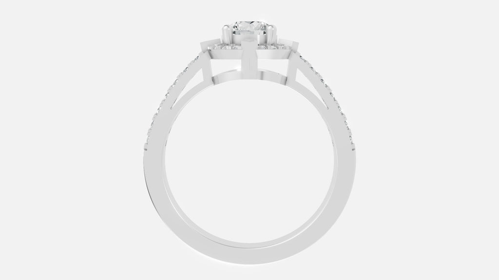 925 Silver CVD Diamond Engagement Ring VVS (0.724 Ct)