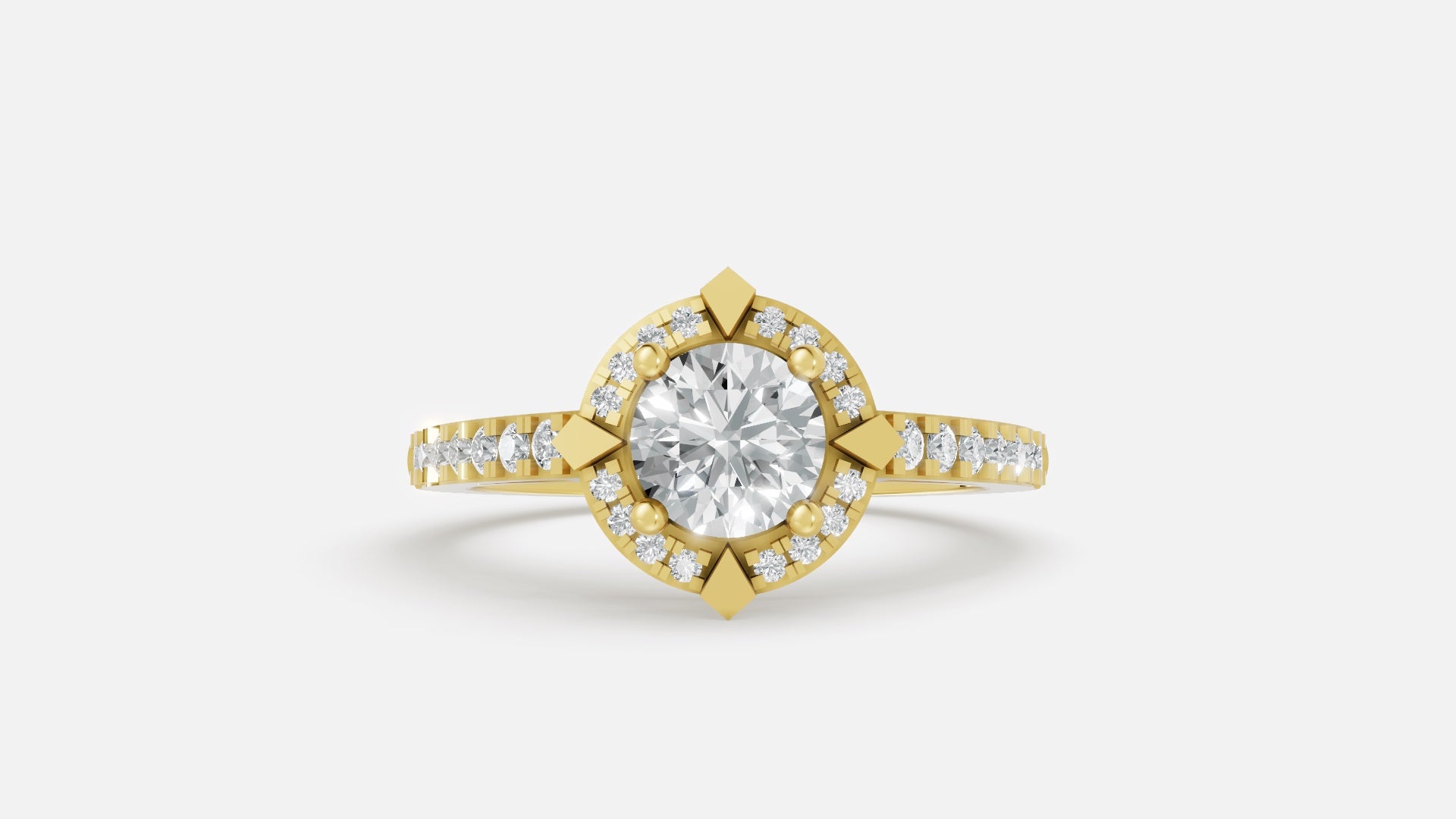 18K Gold CVD Diamond Engagement Ring VVS (0.724 Ct)