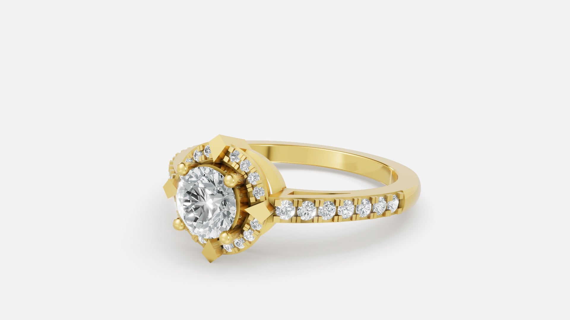 18K Gold CVD Diamond Engagement Ring VVS (0.724 Ct)