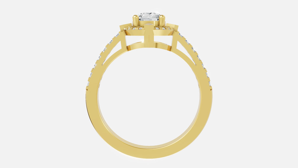 18K Gold CVD Diamond Engagement Ring VVS (0.724 Ct)