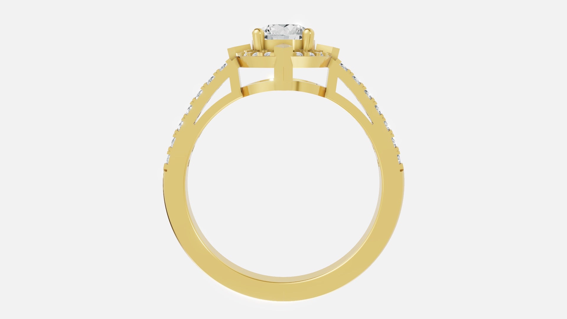 18K Gold CVD Diamond Engagement Ring VVS (0.724 Ct)