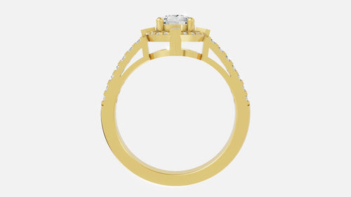 18K Gold CVD Diamond Engagement Ring VVS (0.724 Ct)