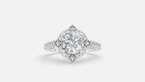 Sterling Silver CVD Diamond Engagement Ring VVS Clarity
