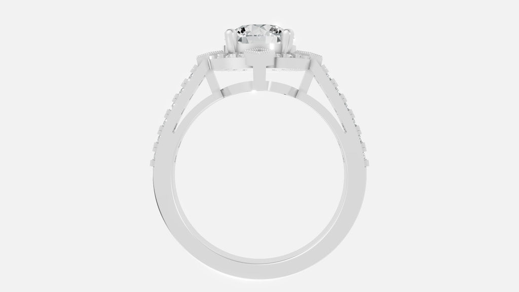 Sterling Silver CVD Diamond Engagement Ring VVS Clarity