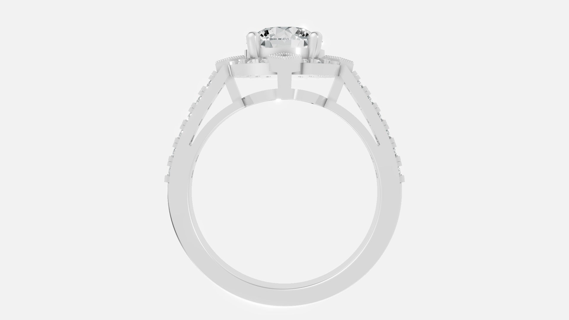 Sterling Silver CVD Diamond Engagement Ring VVS Clarity