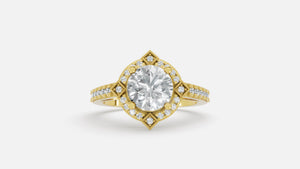 18K Gold CVD Diamond Engagement Ring VVS Clarity