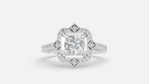 Silver CVD Diamond Engagement Ring VVS Clarity (0.73 Ct)