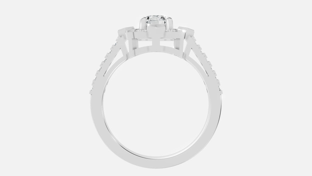 Silver CVD Diamond Engagement Ring VVS Clarity (0.73 Ct)