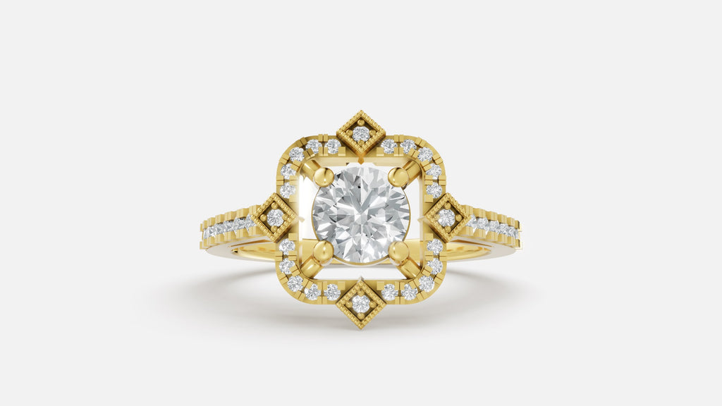 18K Gold CVD Diamond Engagement Ring VVS (0.73 Ct)