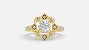 18K Gold CVD Diamond Engagement Ring VVS (0.73 Ct)