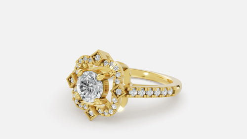18K Gold CVD Diamond Engagement Ring VVS (0.73 Ct)