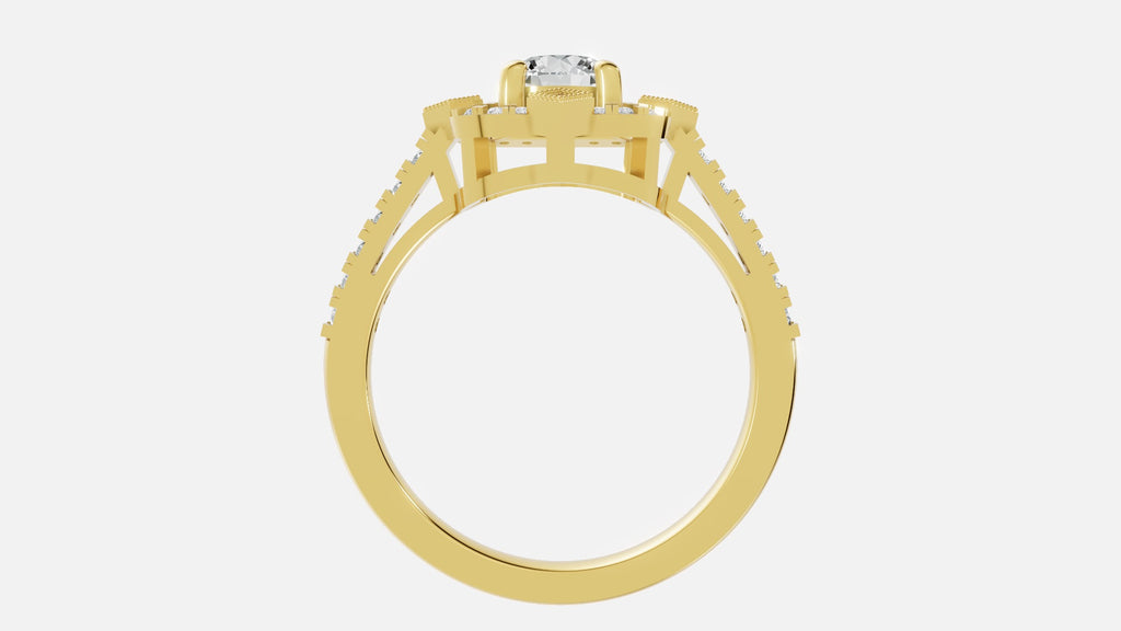 18K Gold CVD Diamond Engagement Ring VVS (0.73 Ct)
