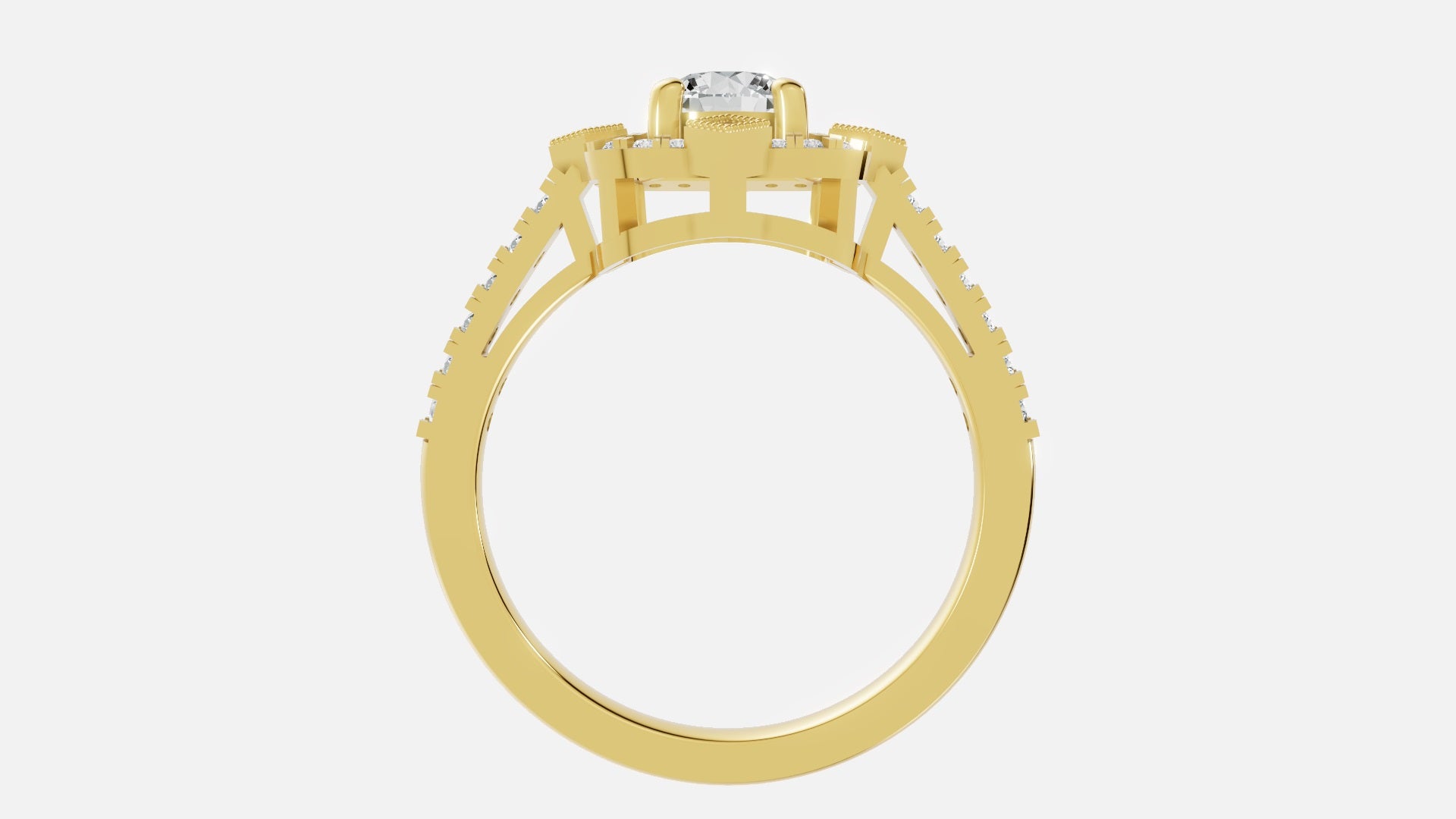 18K Gold CVD Diamond Engagement Ring VVS (0.73 Ct)