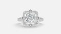 925 Silver Diamond Engagement Ring VVS CVD Elegant